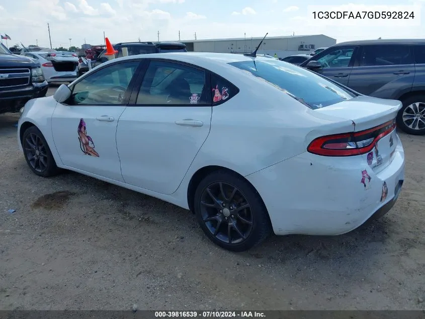 1C3CDFAA7GD592824 2016 Dodge Dart Se