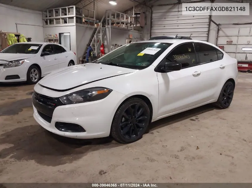 1C3CDFFAXGD821148 2016 Dodge Dart Sxt Sport Blacktop