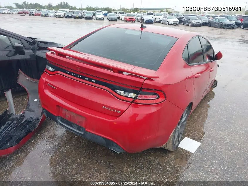 1C3CDFBB7GD516981 2016 Dodge Dart Sxt