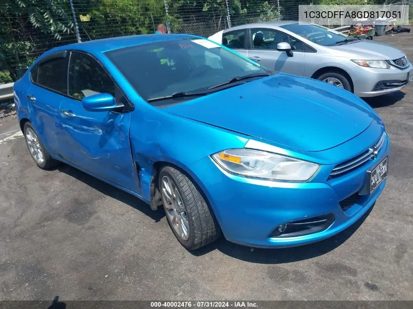 2016 Dodge Dart Sxt Sport VIN: 1C3CDFFA8GD817051 Lot: 40002476