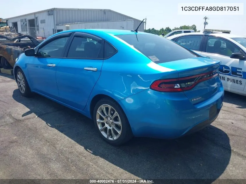 2016 Dodge Dart Sxt Sport VIN: 1C3CDFFA8GD817051 Lot: 40002476