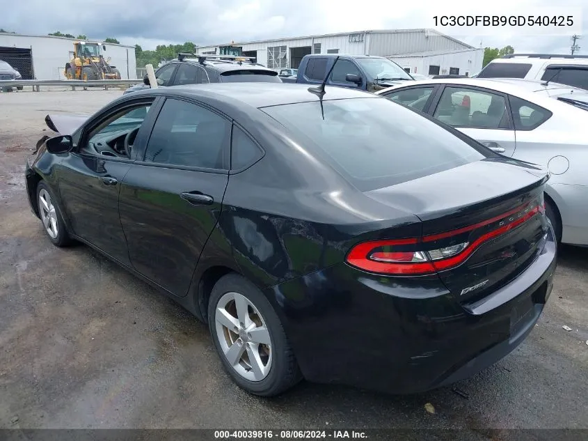 2016 Dodge Dart Sxt VIN: 1C3CDFBB9GD540425 Lot: 40039816