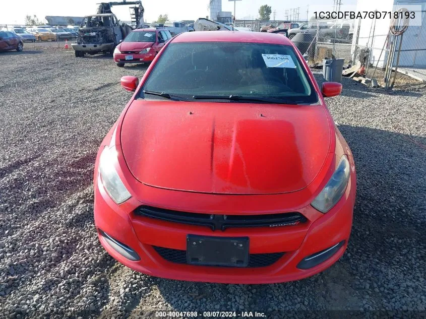 1C3CDFBA7GD718193 2016 Dodge Dart Sxt