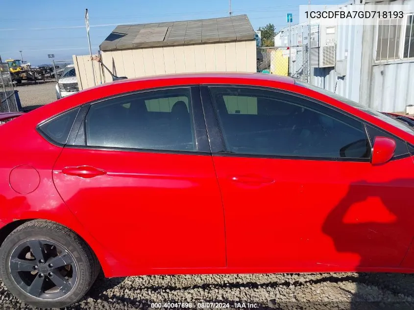 1C3CDFBA7GD718193 2016 Dodge Dart Sxt