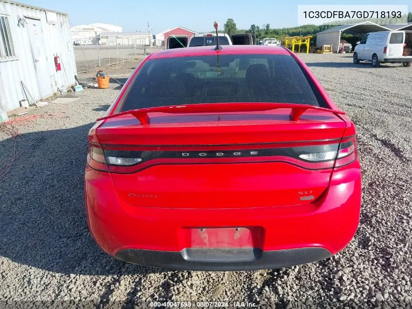 1C3CDFBA7GD718193 2016 Dodge Dart Sxt