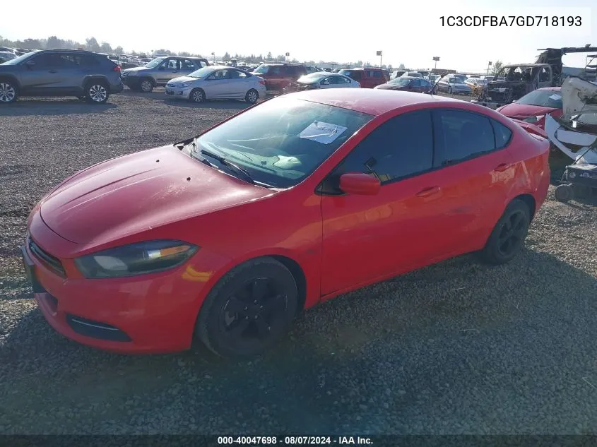 1C3CDFBA7GD718193 2016 Dodge Dart Sxt