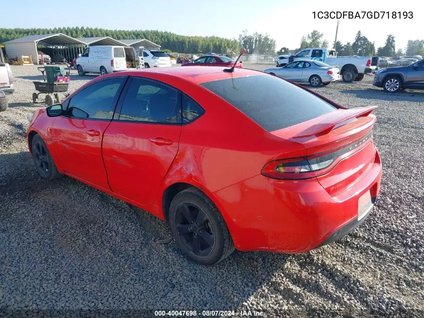 1C3CDFBA7GD718193 2016 Dodge Dart Sxt