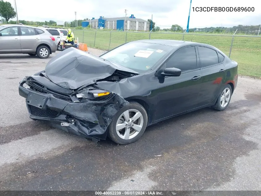 2016 Dodge Dart Sxt VIN: 1C3CDFBB0GD689600 Lot: 40052239