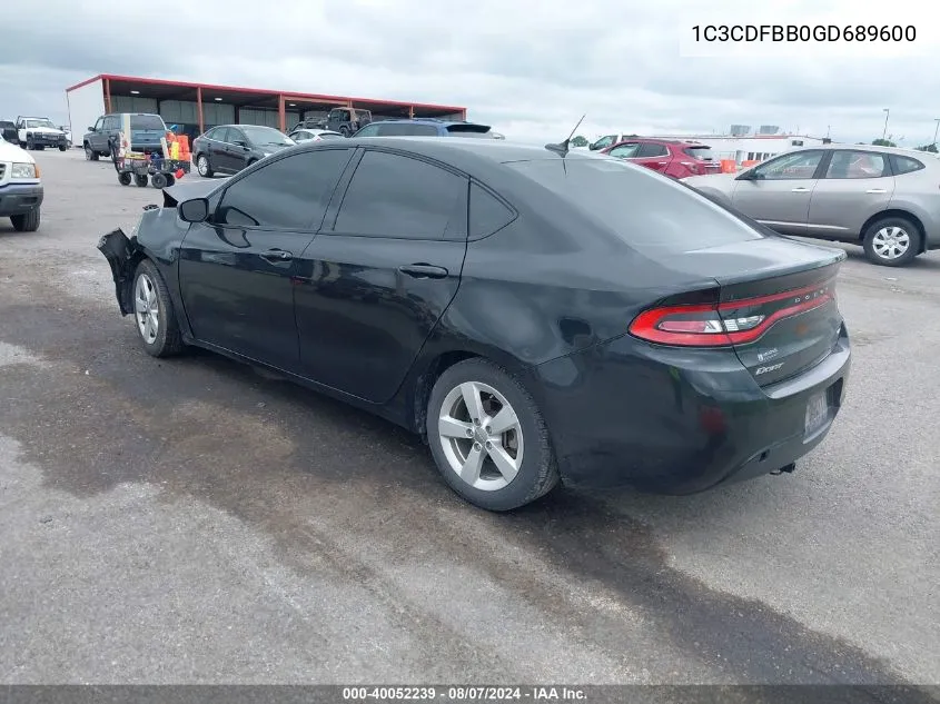 1C3CDFBB0GD689600 2016 Dodge Dart Sxt