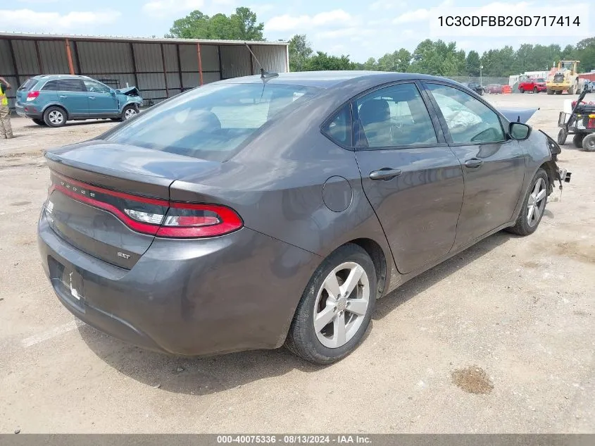 2016 Dodge Dart Sxt VIN: 1C3CDFBB2GD717414 Lot: 40075336