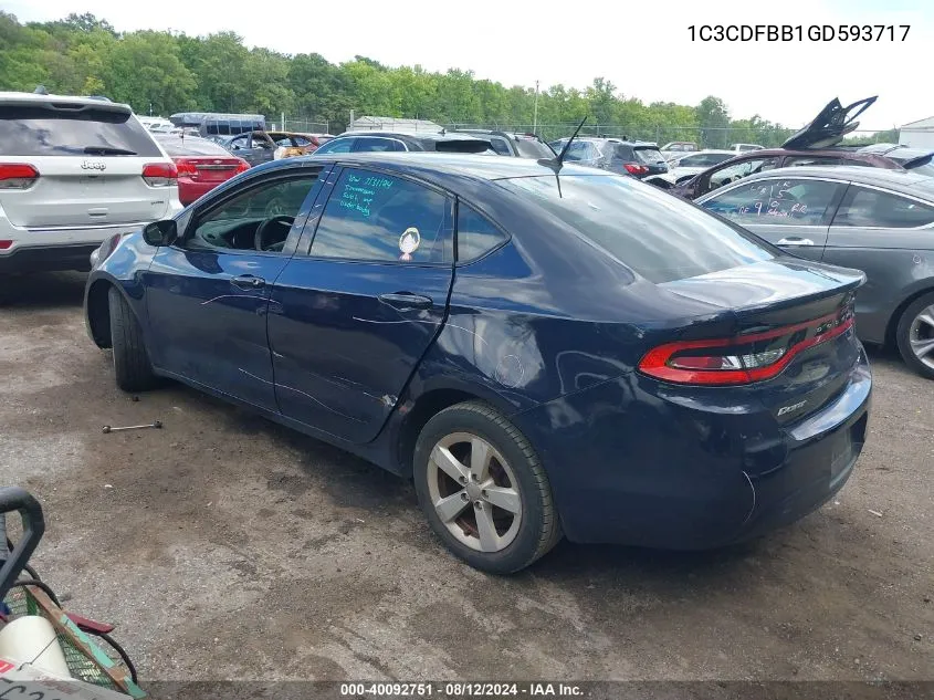 2016 Dodge Dart Sxt VIN: 1C3CDFBB1GD593717 Lot: 40092751