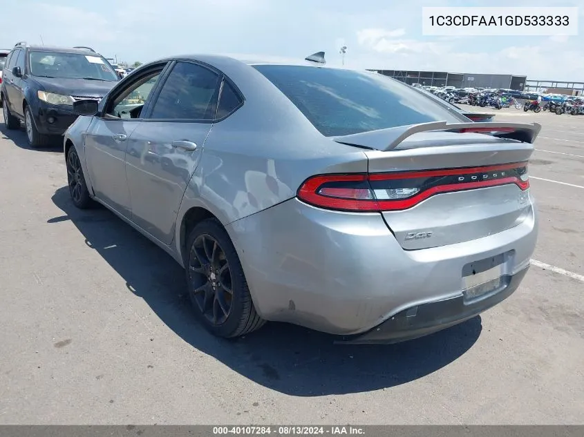 1C3CDFAA1GD533333 2016 Dodge Dart Se