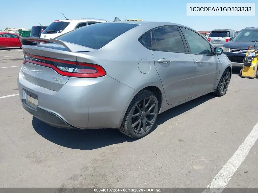 1C3CDFAA1GD533333 2016 Dodge Dart Se