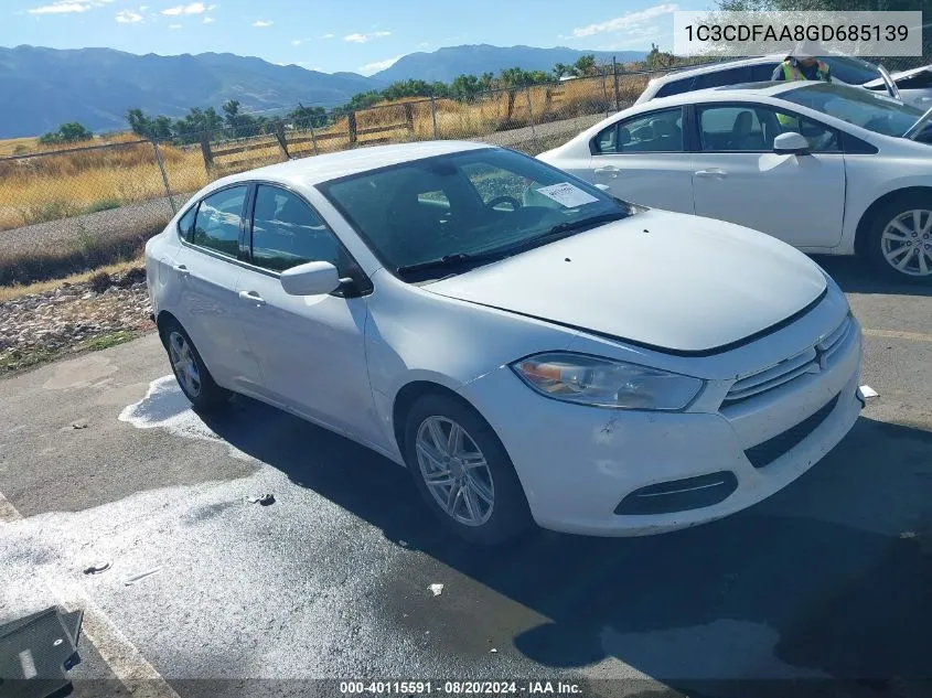 1C3CDFAA8GD685139 2016 Dodge Dart Se