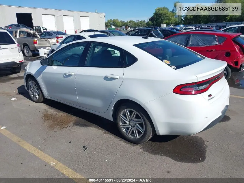 1C3CDFAA8GD685139 2016 Dodge Dart Se