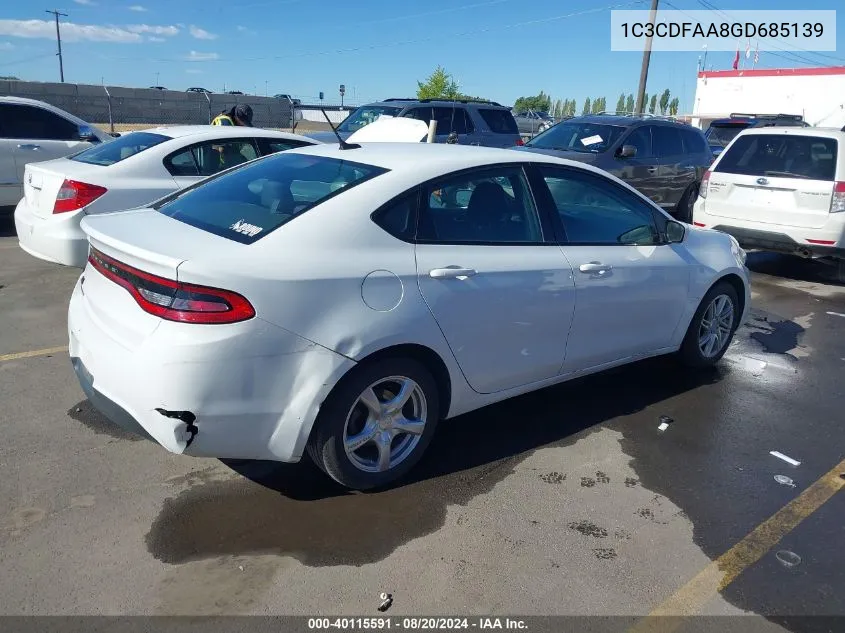 1C3CDFAA8GD685139 2016 Dodge Dart Se