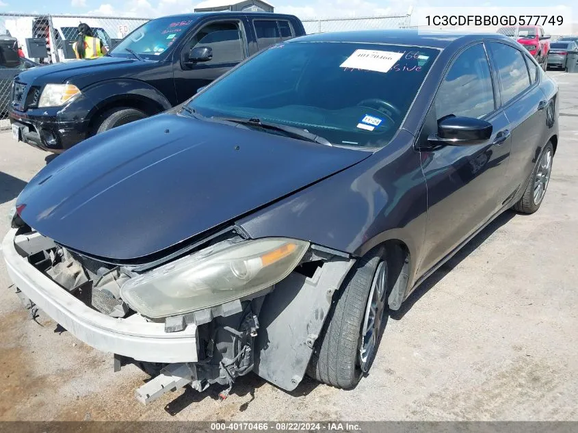 1C3CDFBB0GD577749 2016 Dodge Dart Sxt