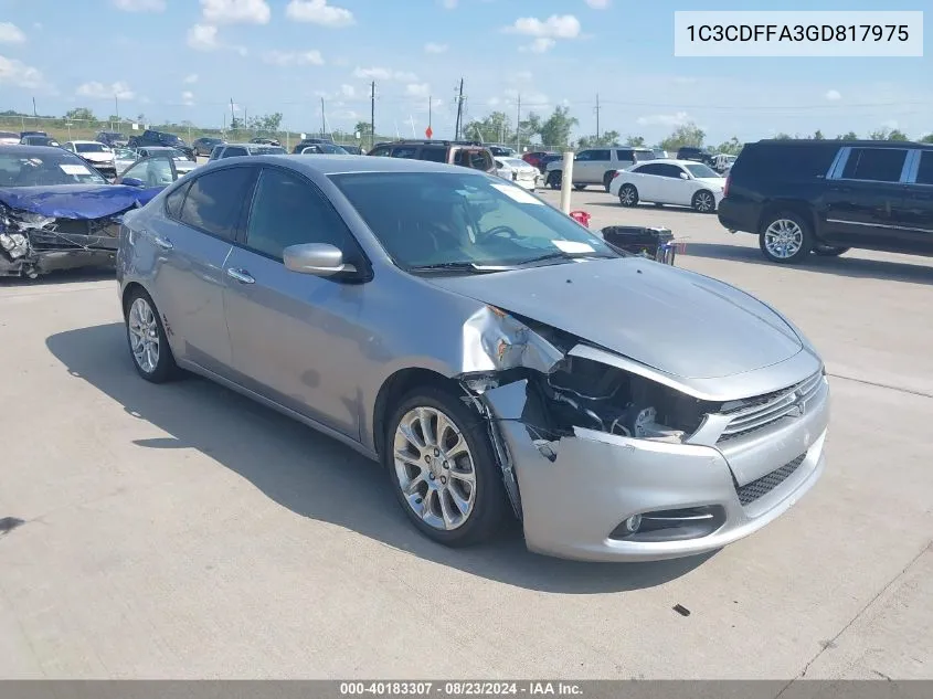 2016 Dodge Dart Sxt Sport VIN: 1C3CDFFA3GD817975 Lot: 40183307