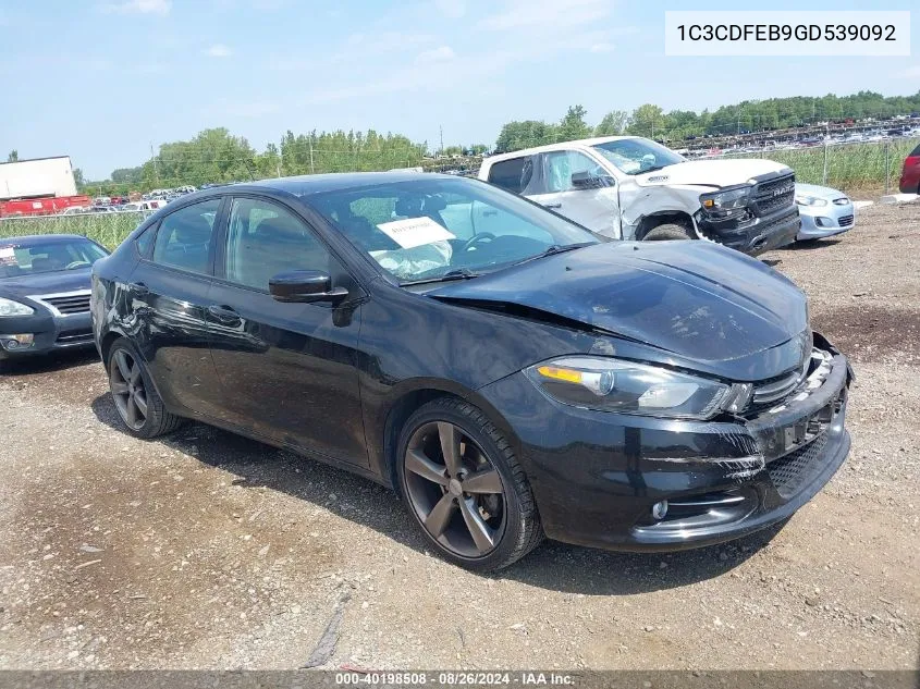 2016 Dodge Dart Gt VIN: 1C3CDFEB9GD539092 Lot: 40198508