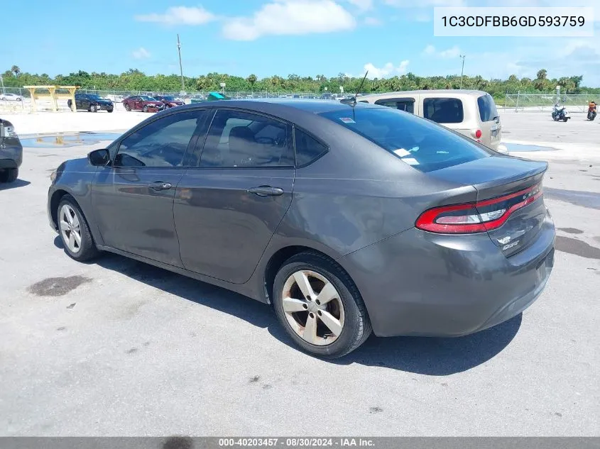 1C3CDFBB6GD593759 2016 Dodge Dart Sxt