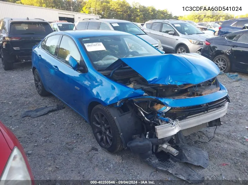 1C3CDFAA6GD541024 2016 Dodge Dart Se