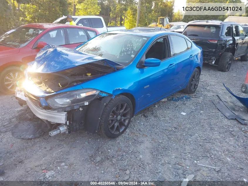 1C3CDFAA6GD541024 2016 Dodge Dart Se