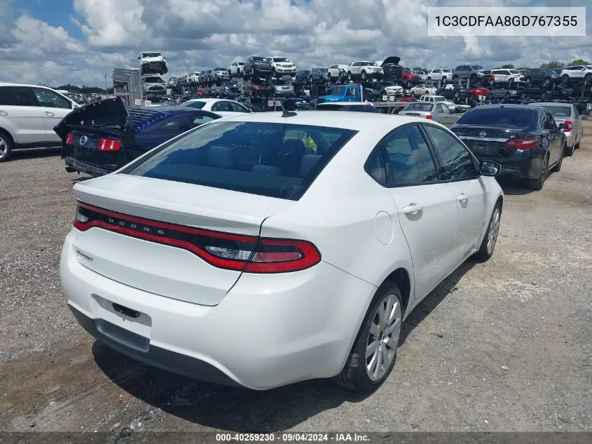 1C3CDFAA8GD767355 2016 Dodge Dart Se