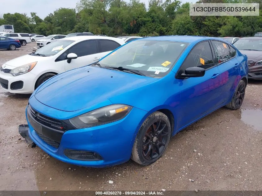 2016 Dodge Dart Sxt VIN: 1C3CDFBB5GD539644 Lot: 40260278