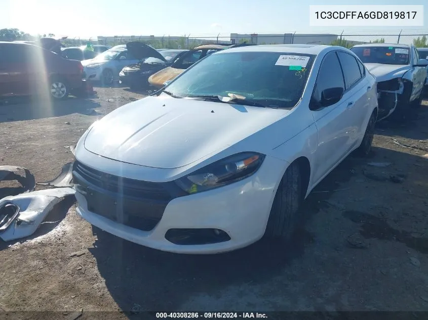 2016 Dodge Dart Sxt Sport VIN: 1C3CDFFA6GD819817 Lot: 40308286