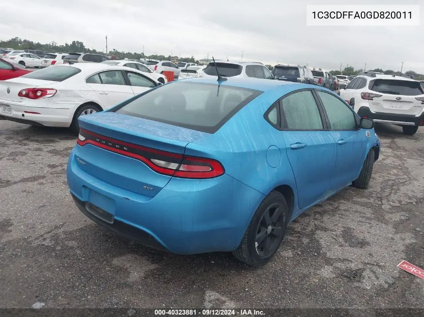 2016 Dodge Dart Sxt Sport VIN: 1C3CDFFA0GD820011 Lot: 40323881