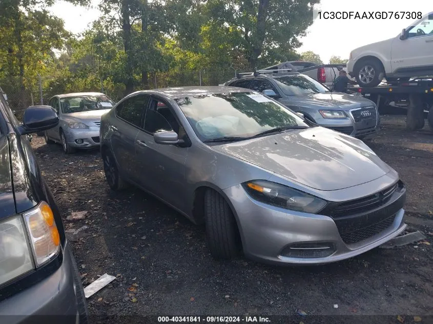 2016 Dodge Dart Se VIN: 1C3CDFAAXGD767308 Lot: 40341841