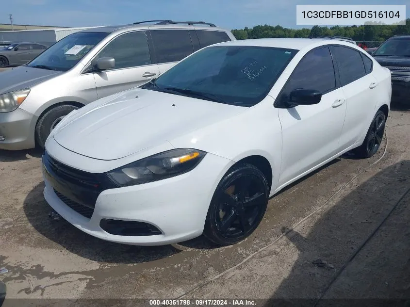 2016 Dodge Dart Sxt VIN: 1C3CDFBB1GD516104 Lot: 40351798