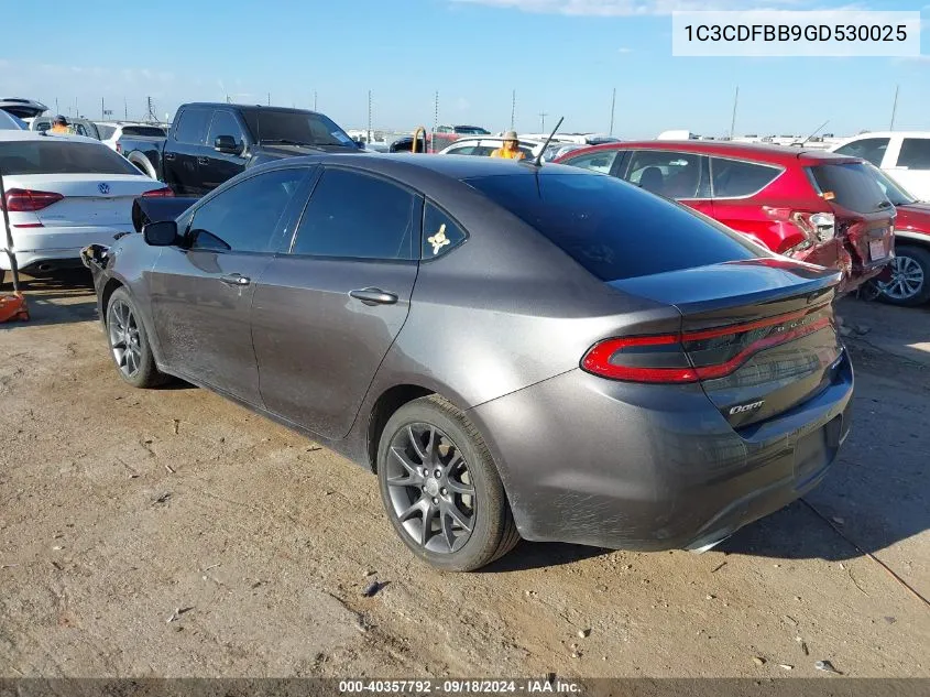 2016 Dodge Dart Sxt VIN: 1C3CDFBB9GD530025 Lot: 40357792