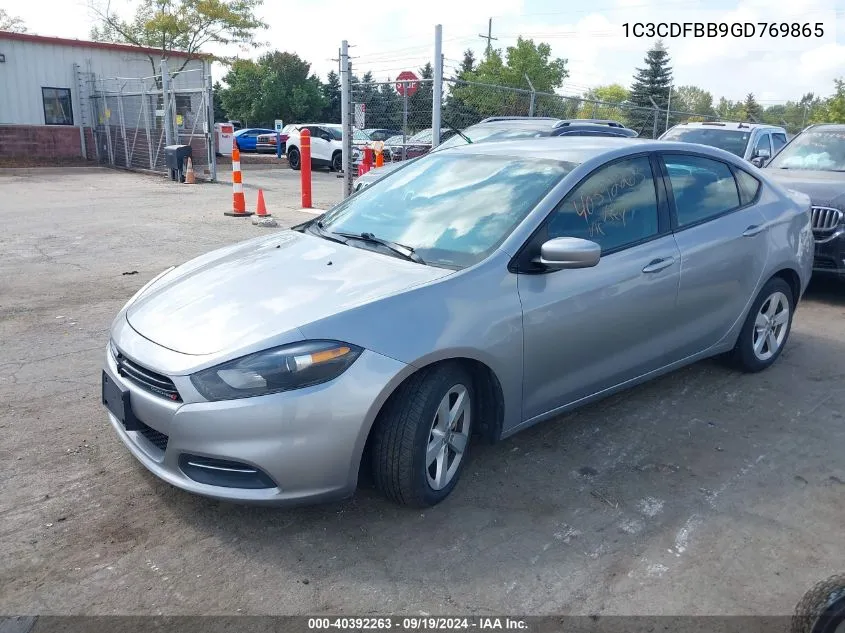 2016 Dodge Dart Sxt VIN: 1C3CDFBB9GD769865 Lot: 40392263