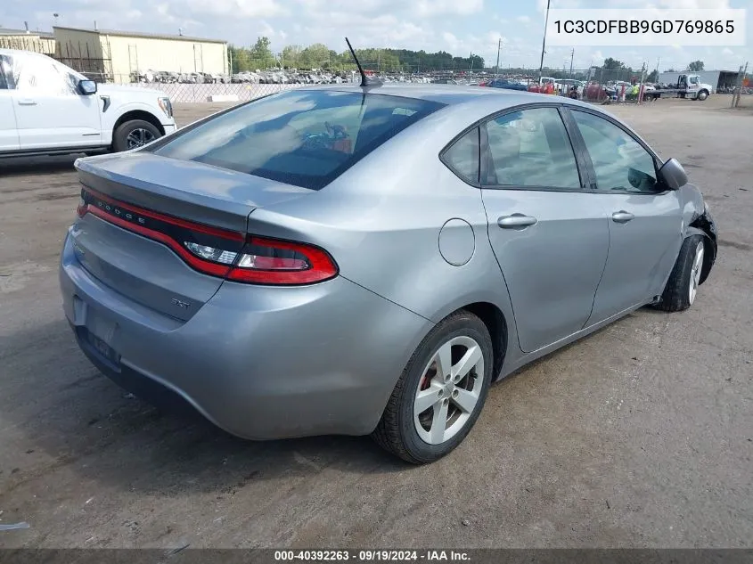 2016 Dodge Dart Sxt VIN: 1C3CDFBB9GD769865 Lot: 40392263