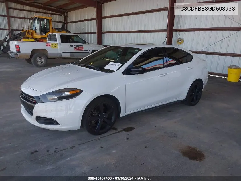 2016 Dodge Dart Sxt VIN: 1C3CDFBB8GD503933 Lot: 40467453