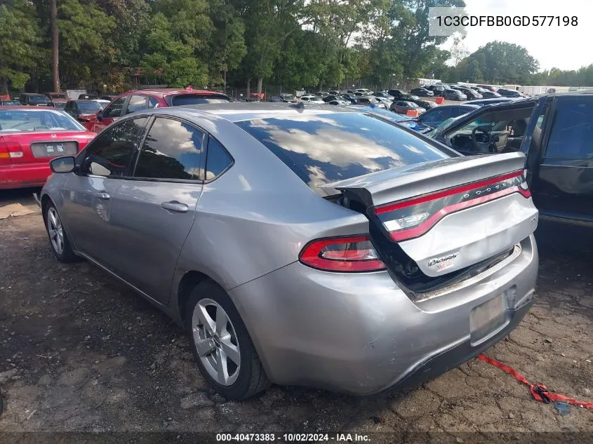 2016 Dodge Dart Sxt VIN: 1C3CDFBB0GD577198 Lot: 40473383