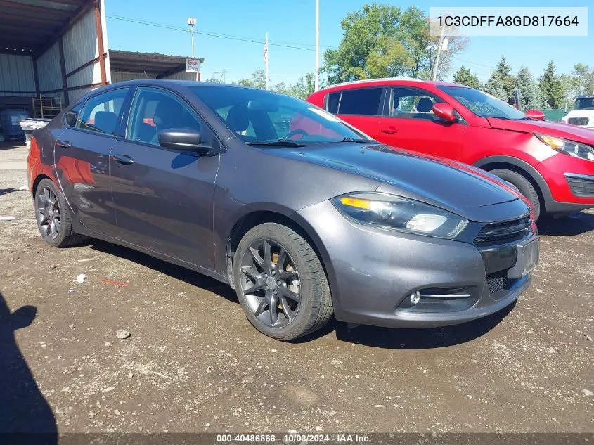 2016 Dodge Dart Sxt Sport Rallye VIN: 1C3CDFFA8GD817664 Lot: 40486866