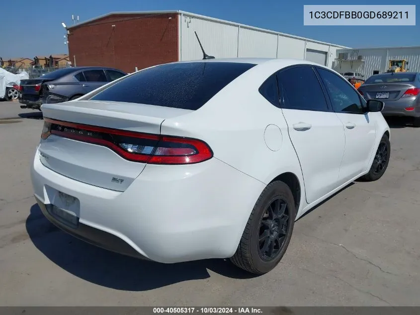 2016 Dodge Dart Sxt VIN: 1C3CDFBB0GD689211 Lot: 40505317