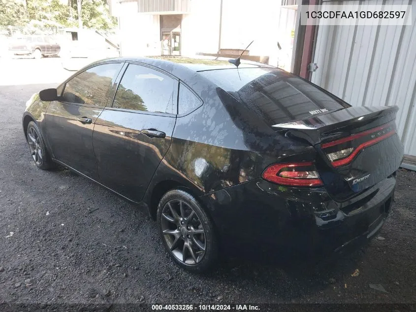 2016 Dodge Dart Se VIN: 1C3CDFAA1GD682597 Lot: 40533256