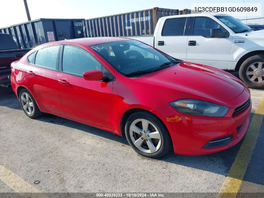 2016 Dodge Dart Sxt VIN: 1C3CDFBB1GD609849 Lot: 40538233