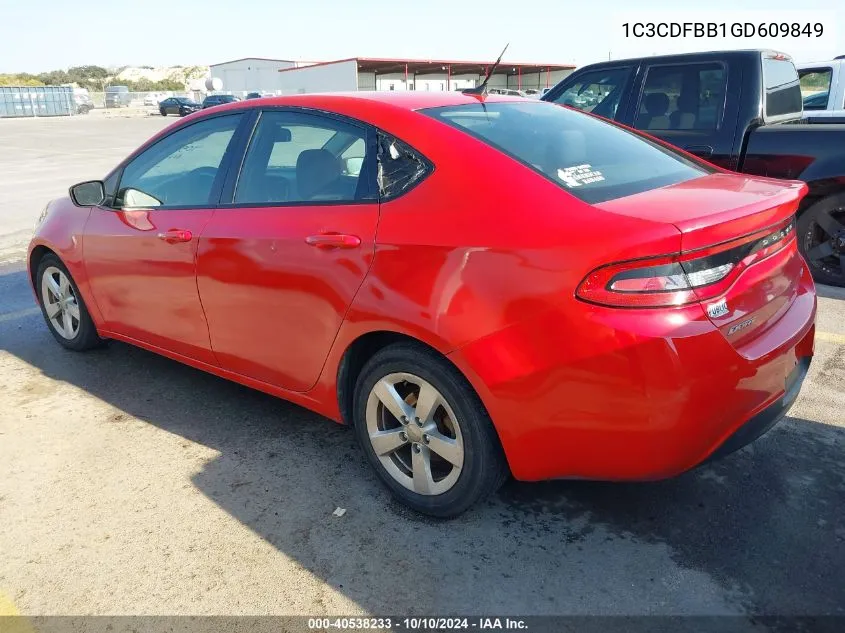 2016 Dodge Dart Sxt VIN: 1C3CDFBB1GD609849 Lot: 40538233