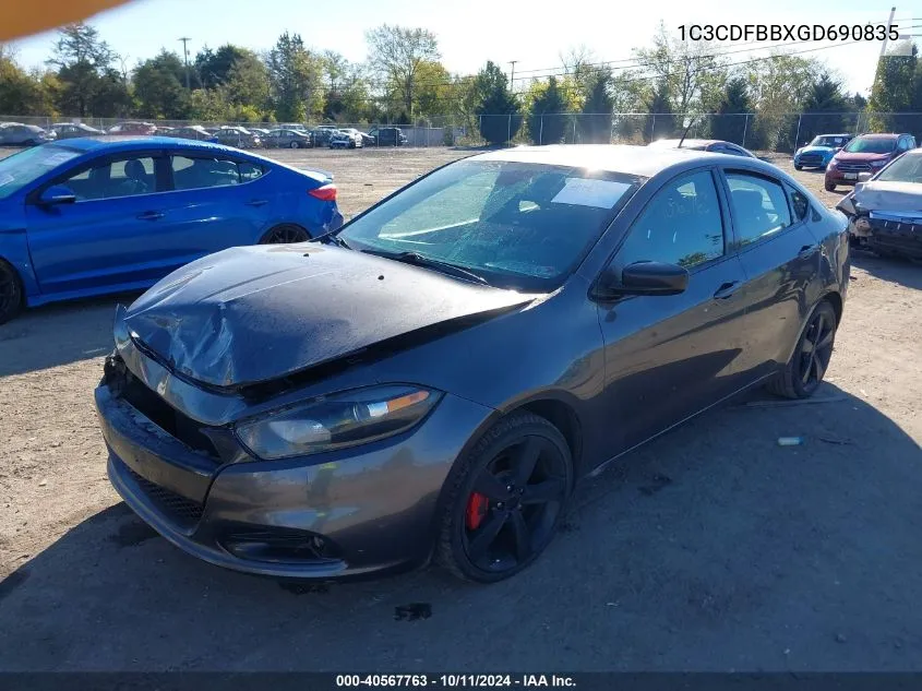 2016 Dodge Dart Sxt VIN: 1C3CDFBBXGD690835 Lot: 40567763