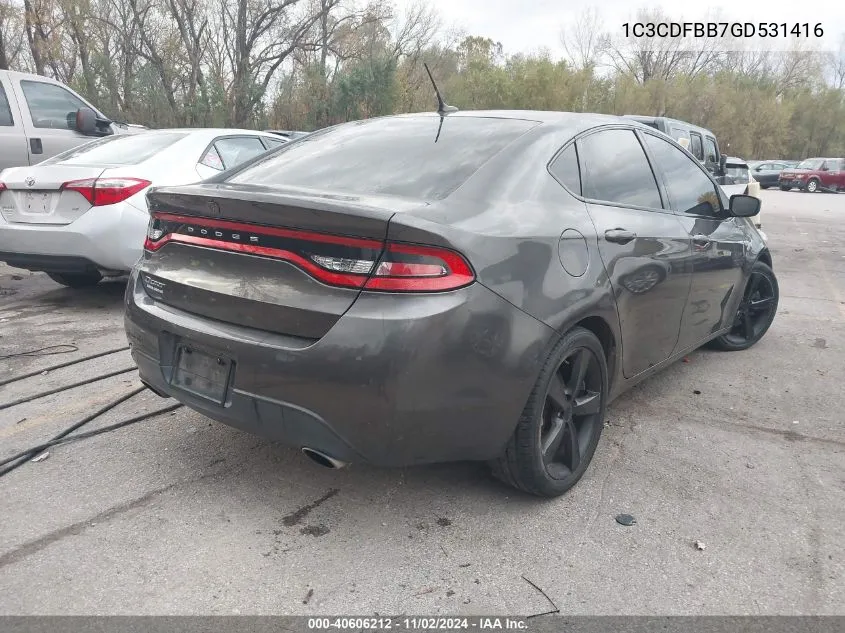 2016 Dodge Dart Sxt VIN: 1C3CDFBB7GD531416 Lot: 40606212