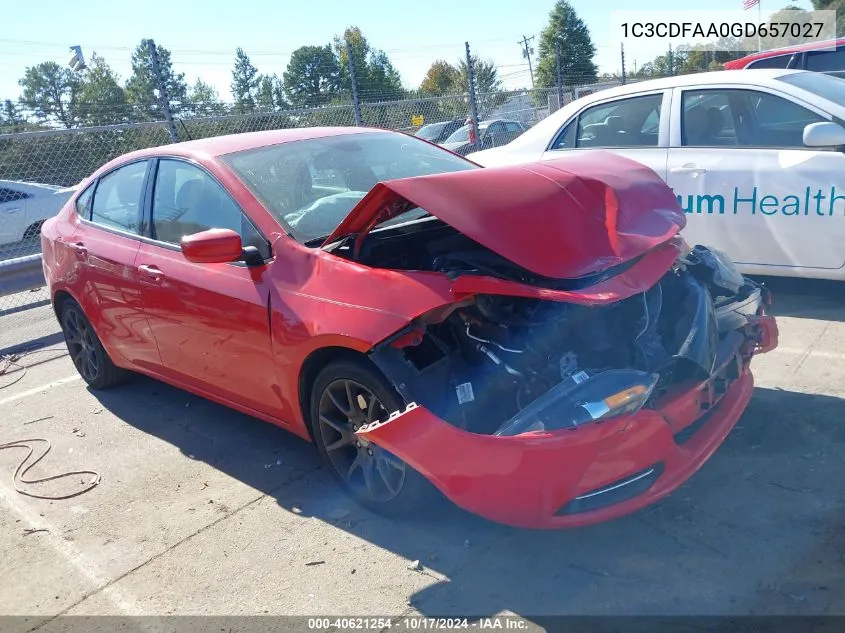 1C3CDFAA0GD657027 2016 Dodge Dart Se