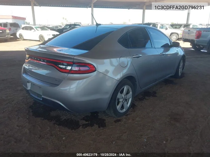 2016 Dodge Dart Sxt Sport VIN: 1C3CDFFA2GD796231 Lot: 40623179