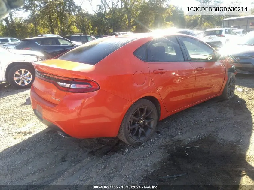 2016 Dodge Dart Sxt VIN: 1C3CDFBB8GD630214 Lot: 40627755