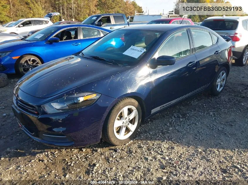 2016 Dodge Dart Sxt VIN: 1C3CDFBB3GD529193 Lot: 40641428