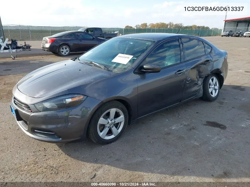 2016 Dodge Dart Sxt VIN: 1C3CDFBA6GD613337 Lot: 40660098