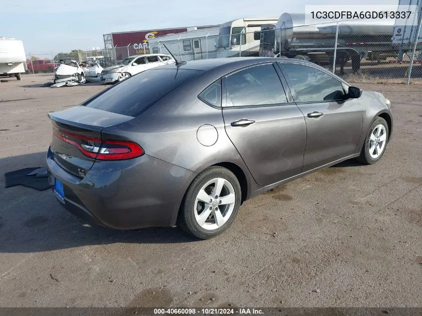 2016 Dodge Dart Sxt VIN: 1C3CDFBA6GD613337 Lot: 40660098